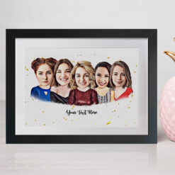 6 Person Portrait Style Caricature - Large a3 Frame