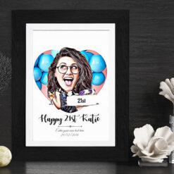 Birthday Caricature For Her - Design 1