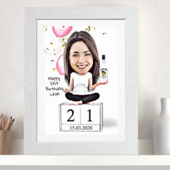 Birthday Caricature For Her - Design 3