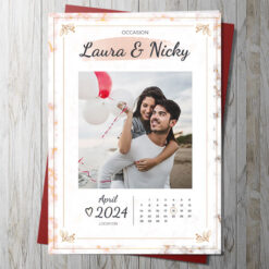 Calendar card with photo upload