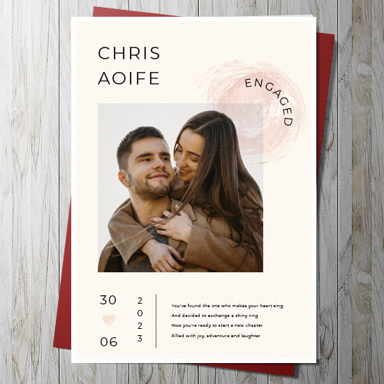 Engagement Card with a poem