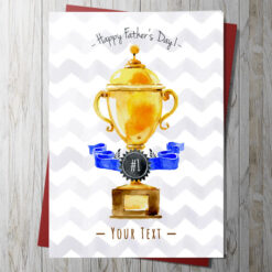 No.1 Trophy Father's Day Card (Personalised)