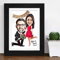 On One Knee - Engagement Caricature