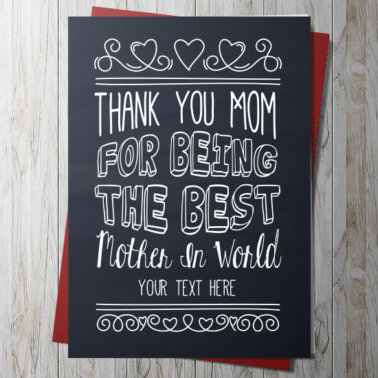 Thank You Mom Personalised Card