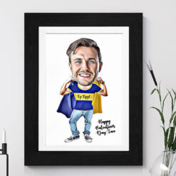 The Fan Caricature For Him (Football, Rugby, County or Local teams)