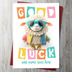 Good Luck Funky Sheep Card
