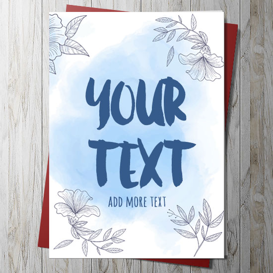 Add Your Own Text Card 3 - Blue