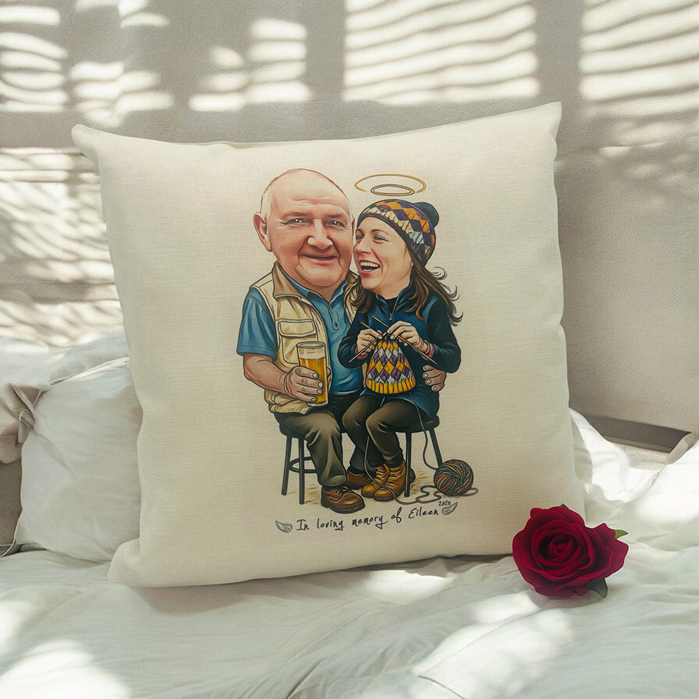 Cushion Custom Caricature For 2 People